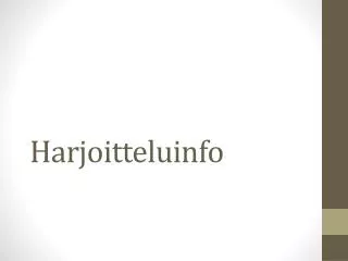 harjoitteluinfo