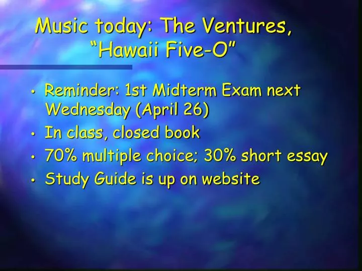 music today the ventures hawaii five o