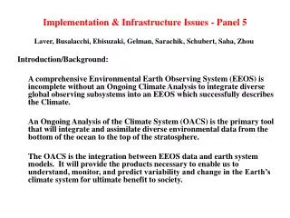 Implementation &amp; Infrastructure Issues - Panel 5