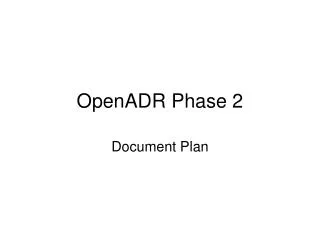 OpenADR Phase 2