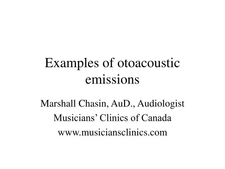 examples of otoacoustic emissions