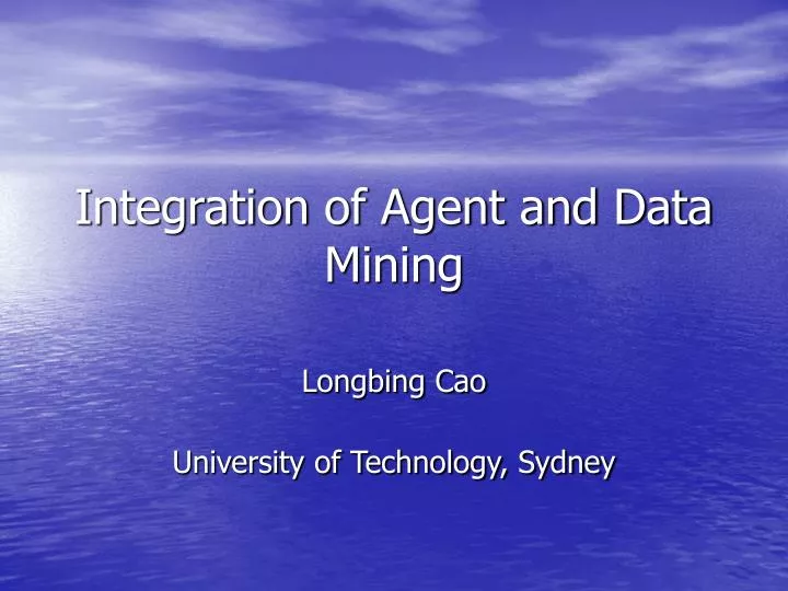 integration of agent and data mining