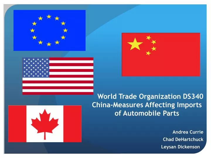 world trade organization ds340 china measures affecting imports of automobile parts