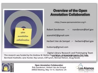 Overview of the Open Annotation Collaboration