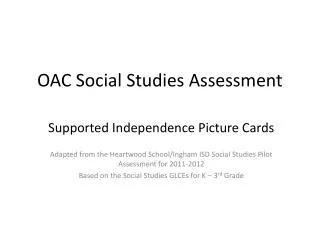 OAC Social Studies Assessment