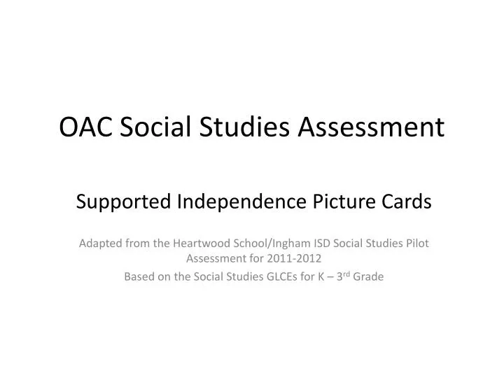 oac social studies assessment