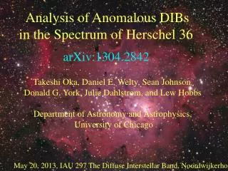Analysis of Anomalous DIBs in the Spectrum of Herschel 36