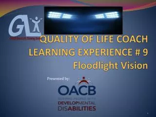 QUALITY OF LIFE COACH LEARNING EXPERIENCE # 9 Floodlight Vision