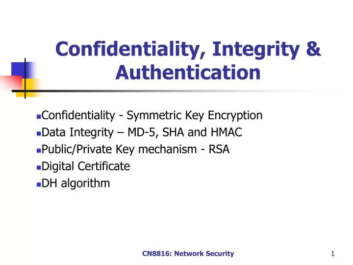 confidentiality integrity authentication
