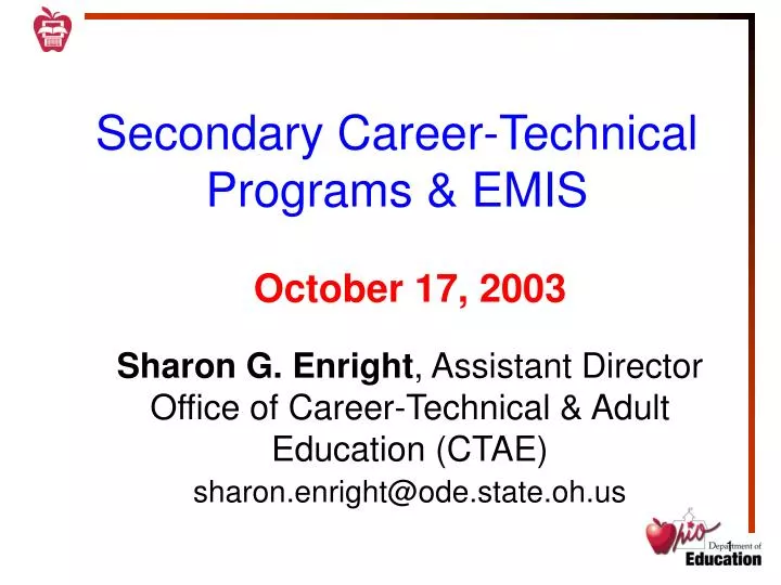 secondary career technical programs emis