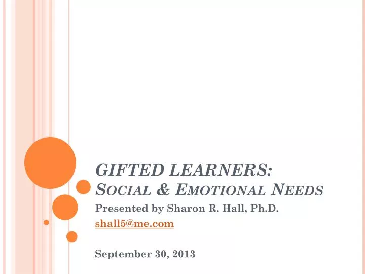 gifted learners social emotional needs