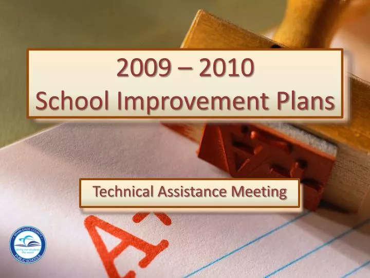 2009 2010 school improvement plans