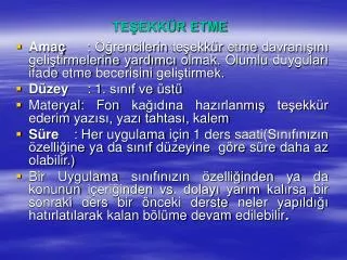 te ekk r etme