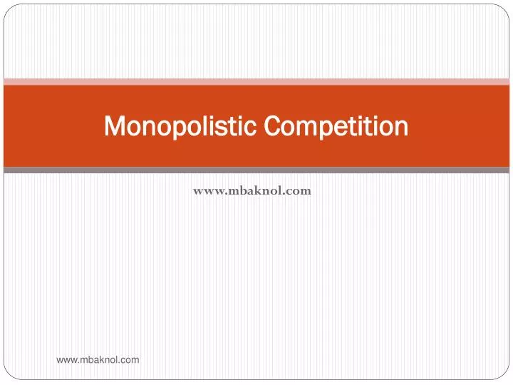 monopolistic competition