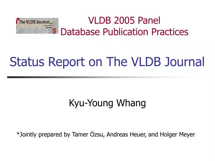 status report on the vldb journal