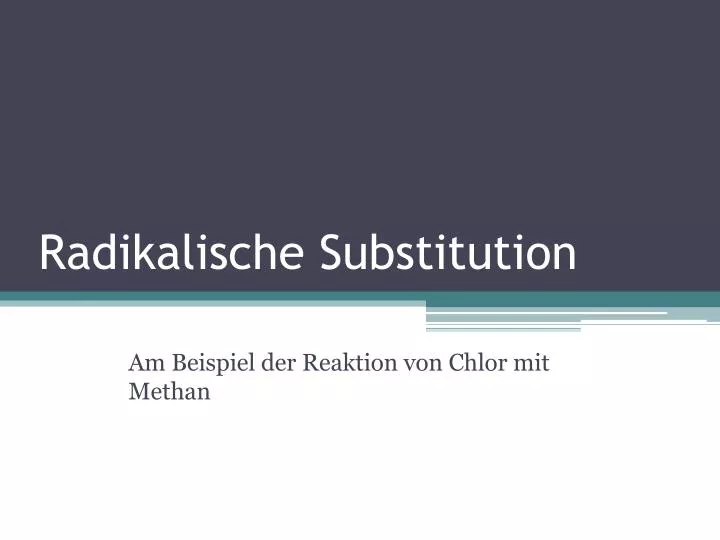 radikalische substitution