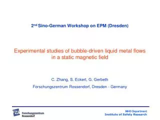 2 nd Sino-German Workshop on EPM (Dresden)