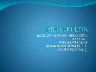 meslek et k