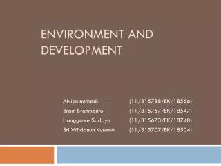 environment and development