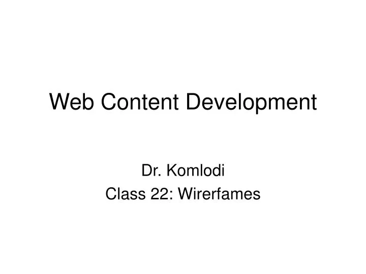 web content development