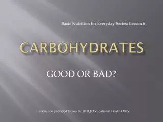 CARBOHYDRATES