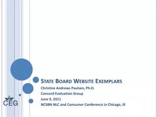 State Board Website Exemplars