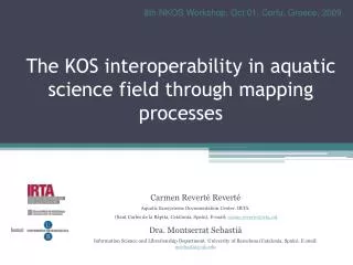 The KOS interoperability in aquatic science field through mapping processes