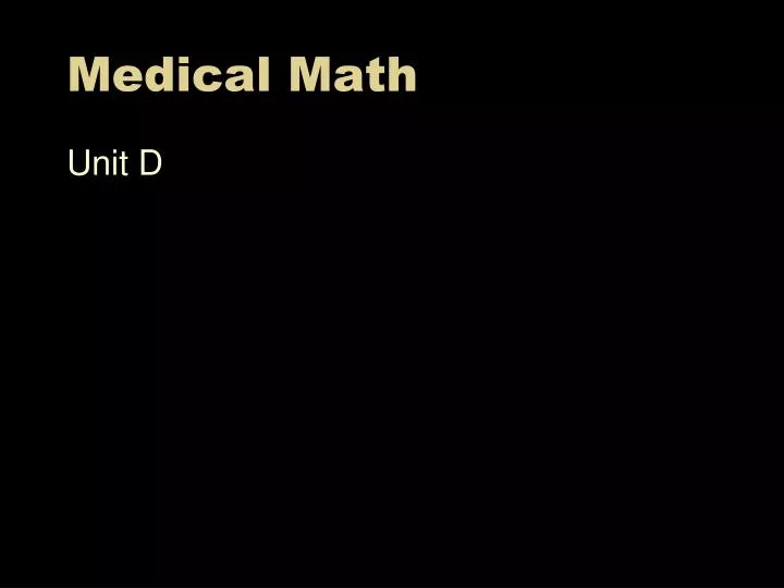 medical math