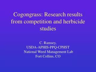 Cogongrass: Research results from competition and herbicide studies