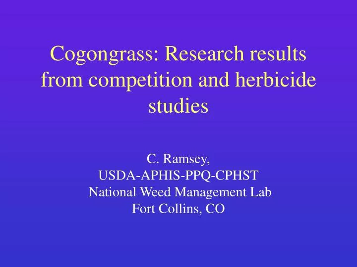 cogongrass research results from competition and herbicide studies