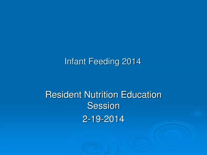 infant feeding 2014