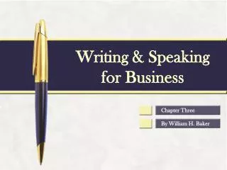 Writing &amp; Speaking for Business