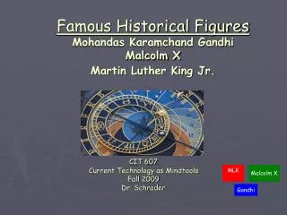 Famous Historical Figures Mohandas Karamchand Gandhi Malcolm X Martin Luther King Jr.