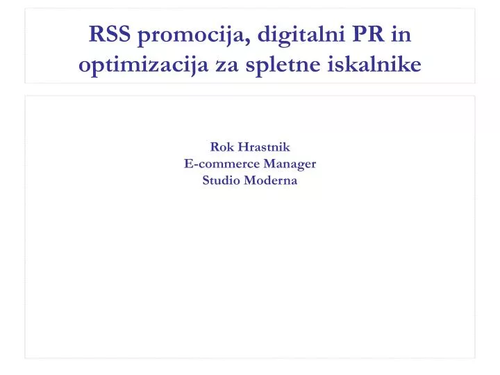 rss promocija digitalni pr in optimizacija za spletne iskalnike
