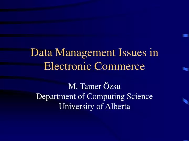 data management issues in electronic commerce