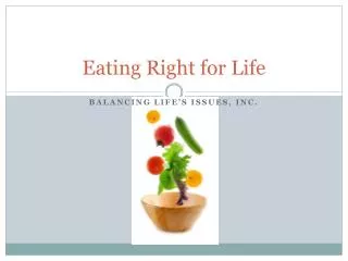 Eating Right for Life