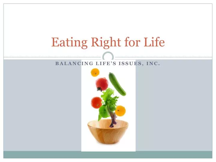 eating right for life