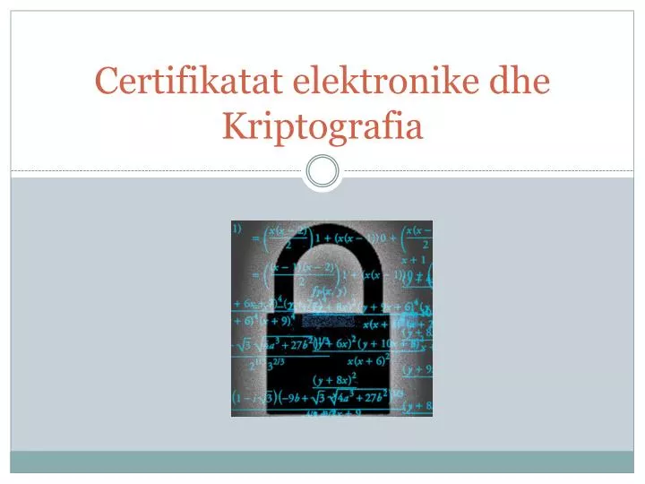 certifikatat elektronike dhe kriptografia