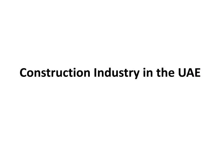 construction industry in the uae