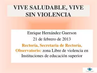 vive saludable vive sin violencia