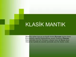 klas k mantik