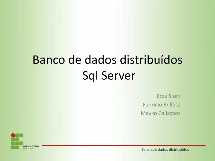 banco de dados distribu dos sql server