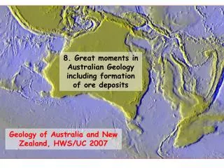 Geology of Australia and New Zealand, HWS/UC 2007