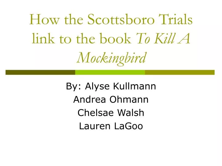 how the scottsboro trials link to the book to kill a mockingbird