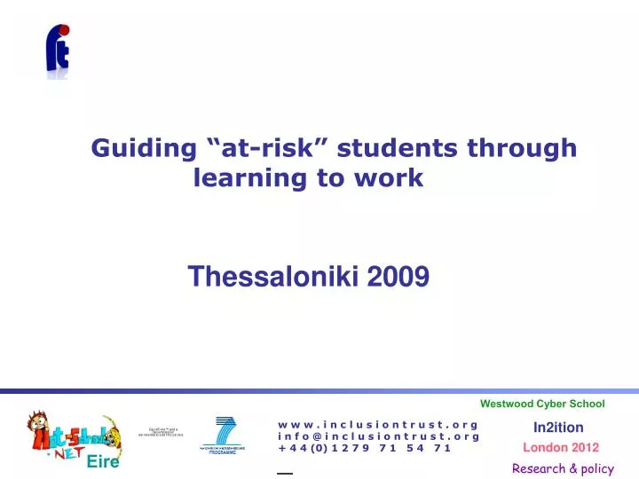 guiding at risk students through learning to work