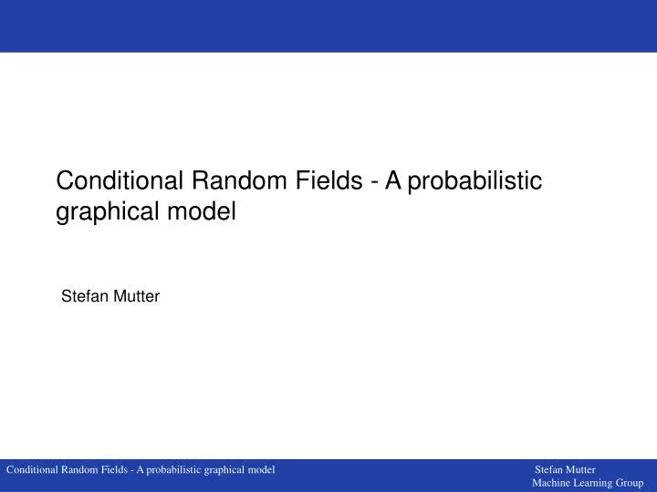 conditional random fields a probabilistic graphical model