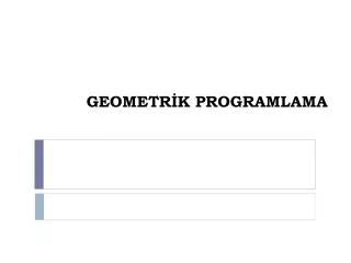 geometr k programlama