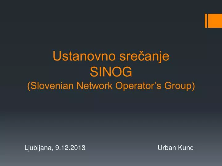 ustanovno sre anje sinog slovenian network operator s group