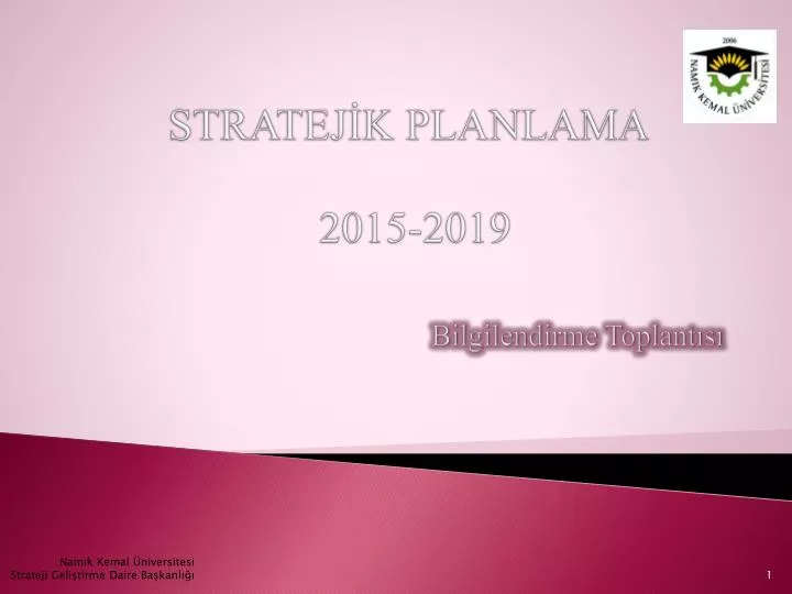 stratej k planlama 2015 2019