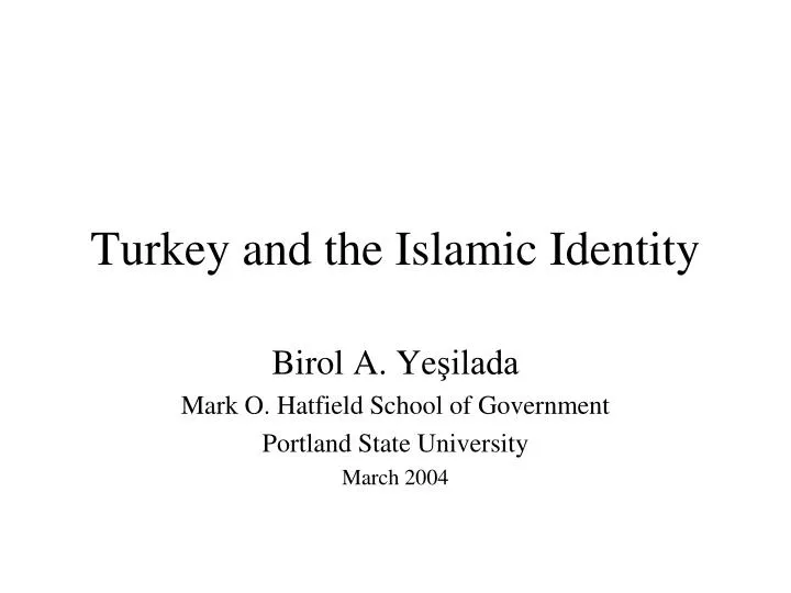 turkey and the islamic identity